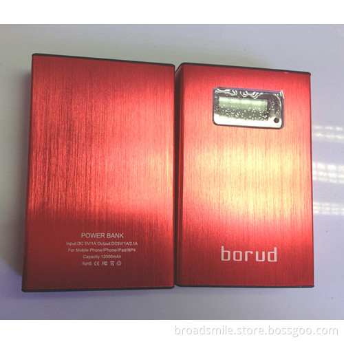 high capacity12000mAh external power bank battery charger